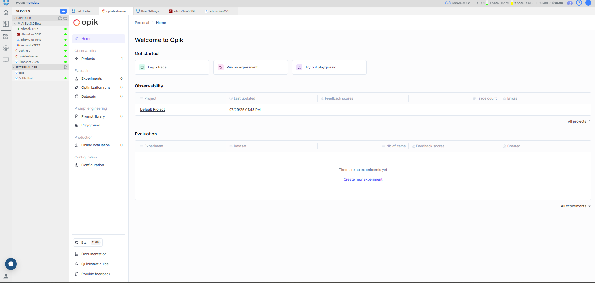 Opik Dashboard