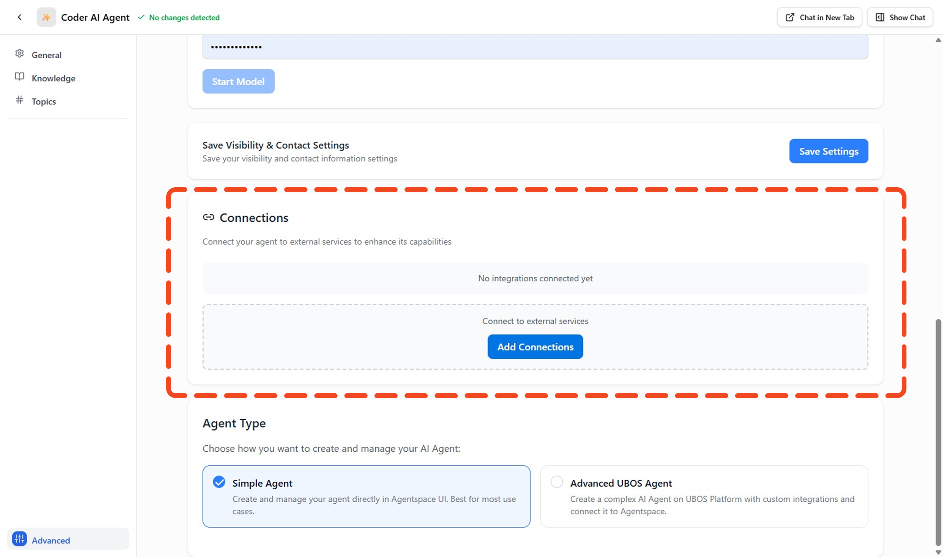 Go to Connections Section