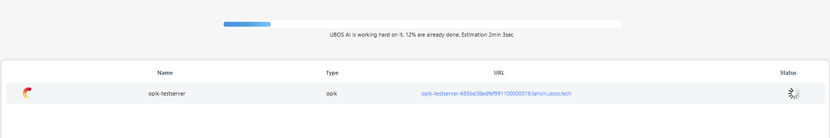 Service Creation Progress