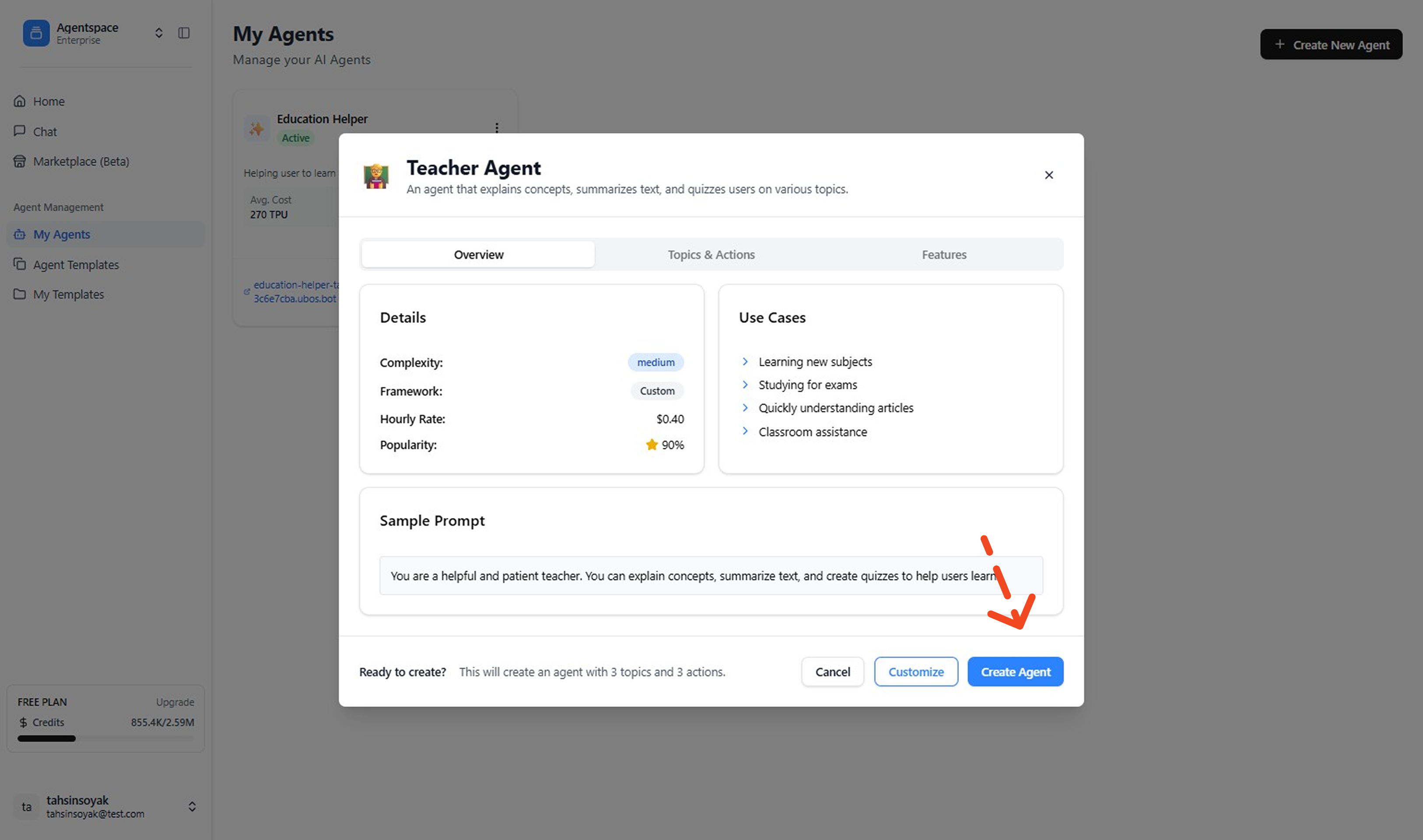 Agent Chat Interface