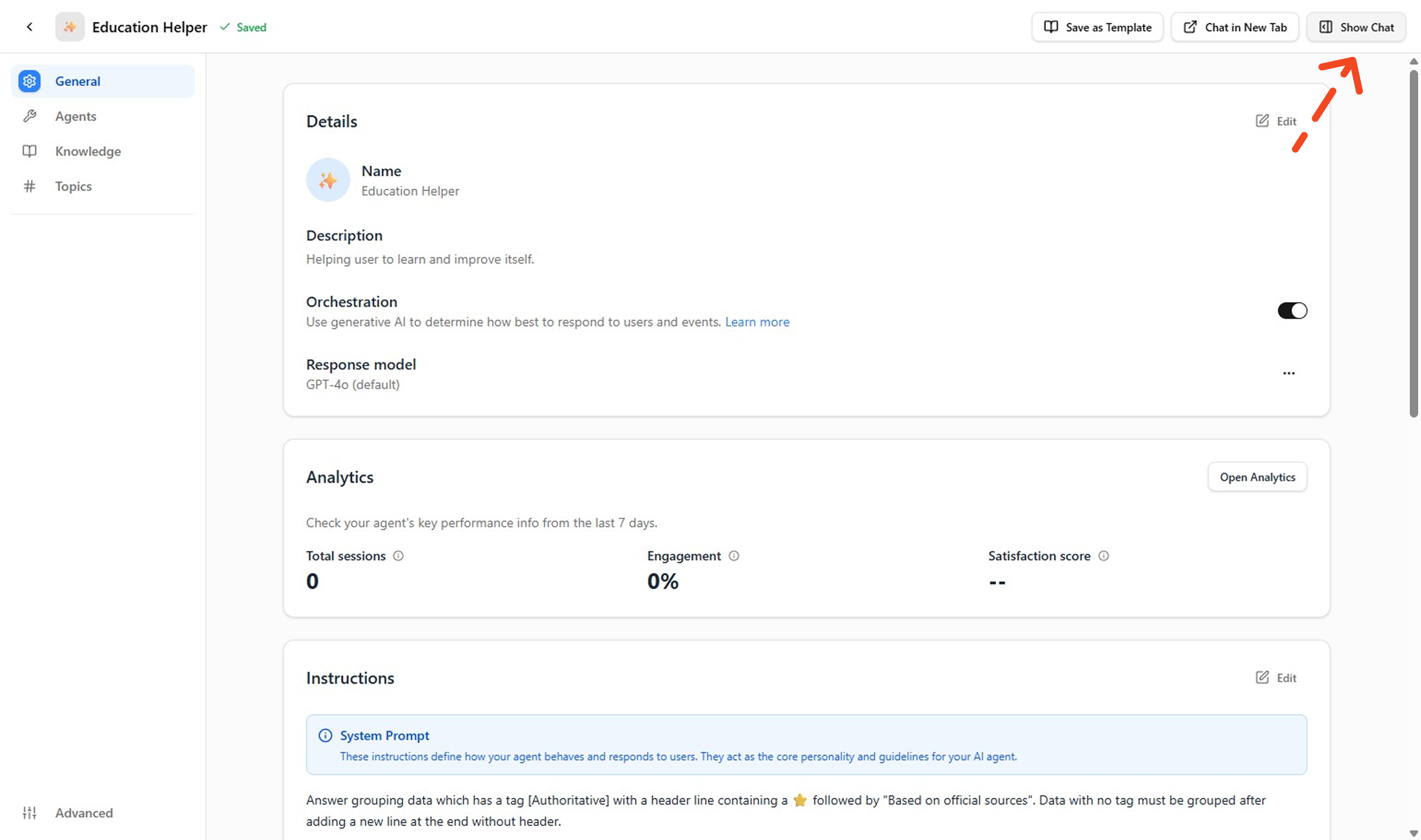 Agent Chat Interface